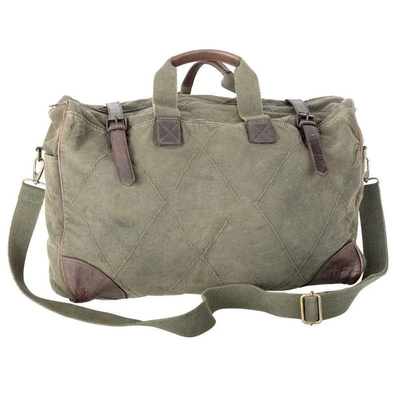 Green Canvas Weekender Bag