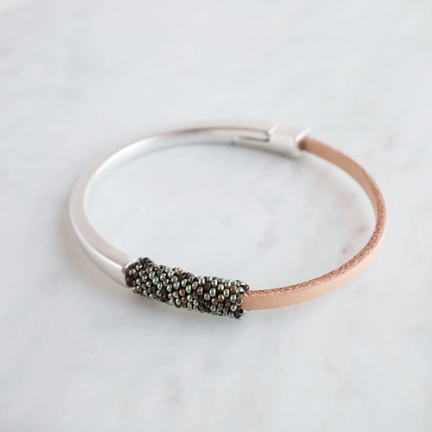 Hand stitched Steel Cut Seed Bead Bracelet