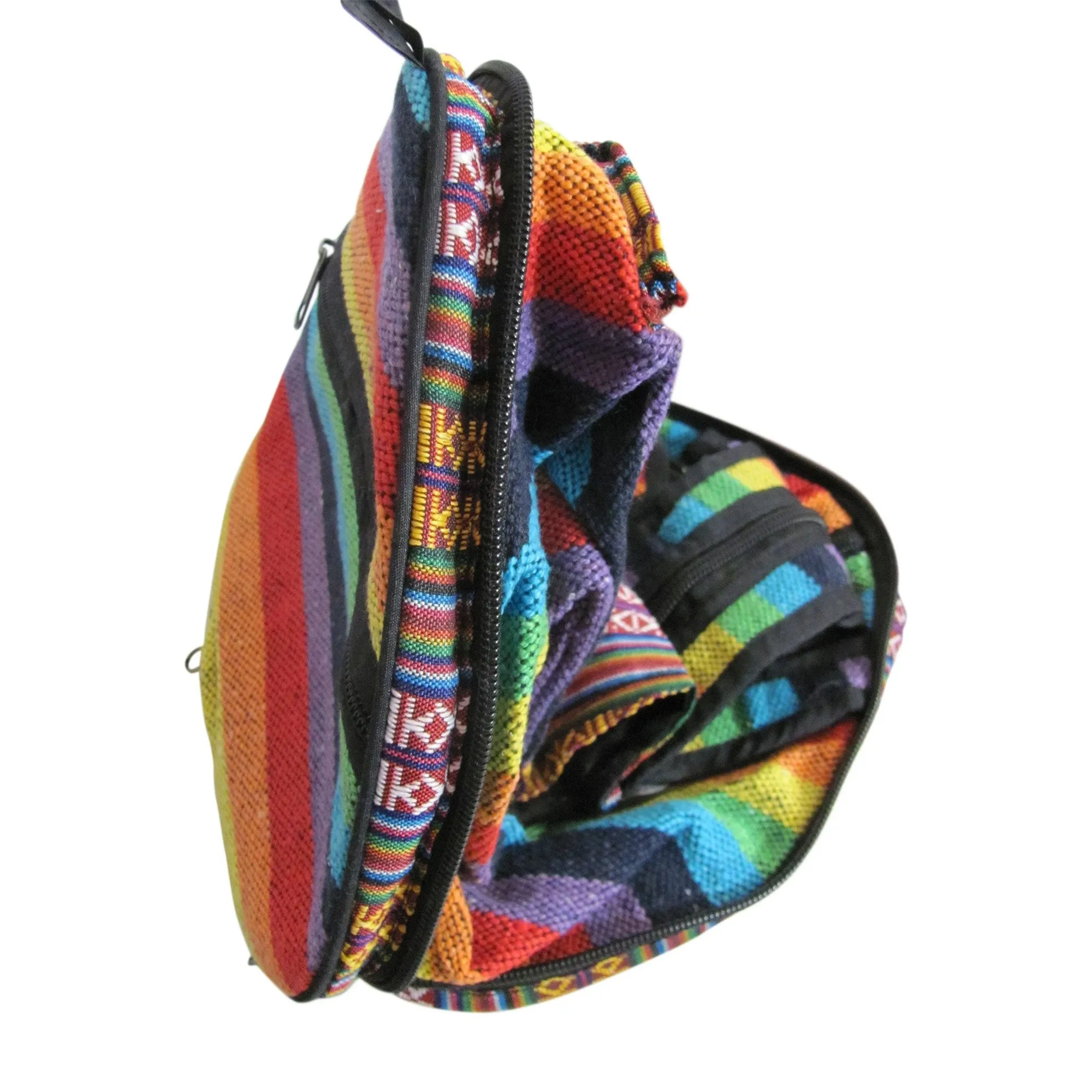 Handmade Ethnic Durable Collapsable Compact Hemp Cotton Multipurpose Backpack boho Bag Purse