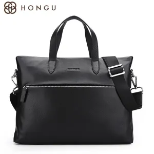 HONGU Fashion Genuine Cow Leather Men Crossbody Bag Men's Messenger Business Male Designer Handbag Tote Flap Shoulder Bags Bolsa