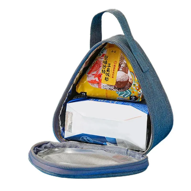 Insulated Mini Triangular Thermal Lunch Bag -Ad-498 Blue