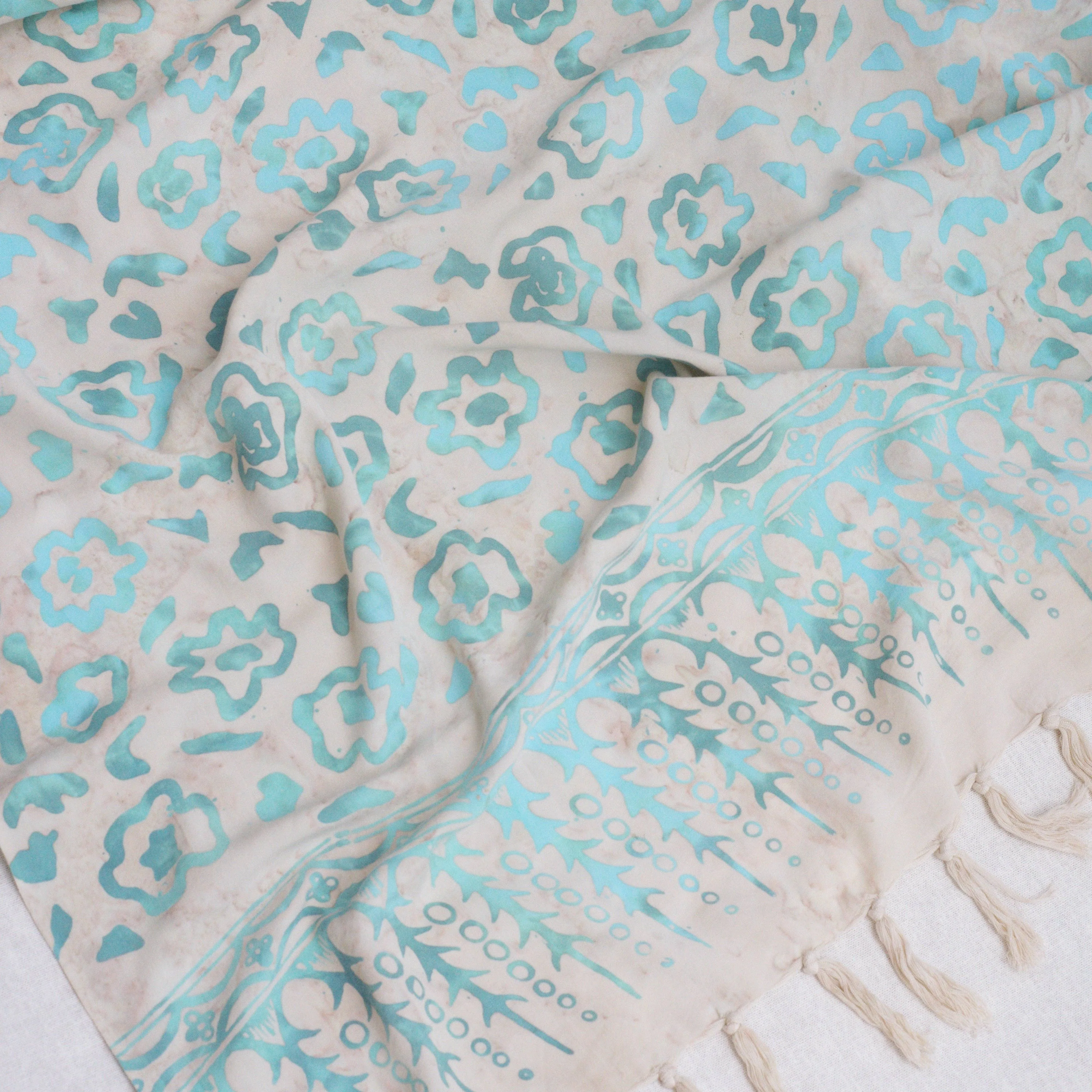 Ivory Batik Sarong - SUMMER BLOOM