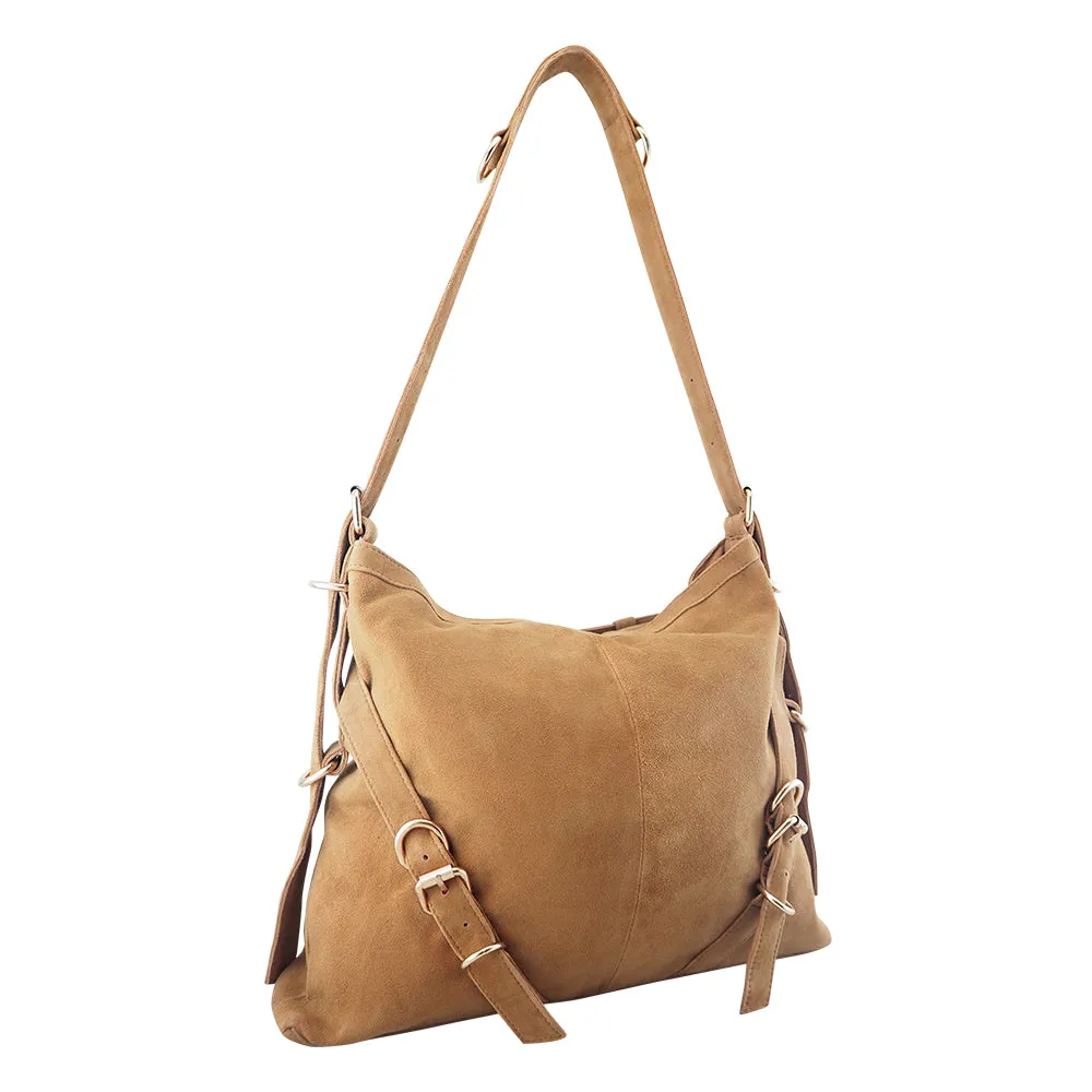 Kate Suede Shoulder Bag | Tan