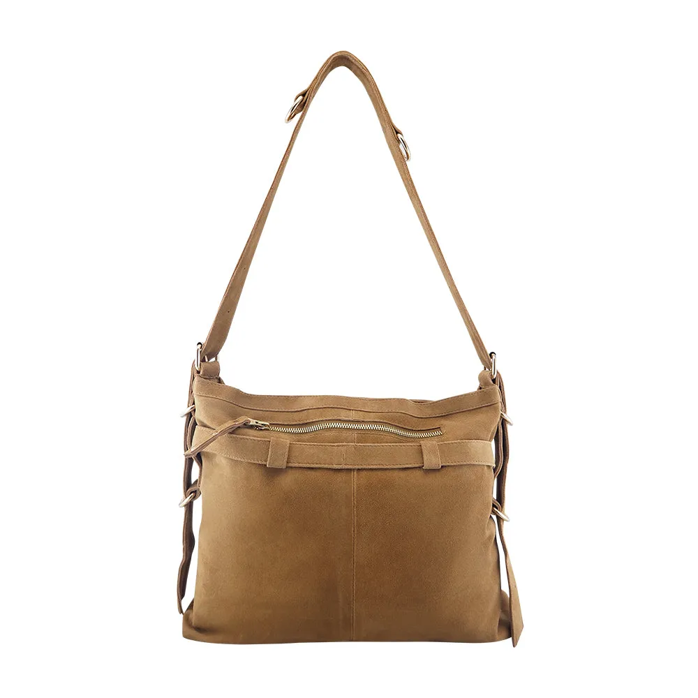 Kate Suede Shoulder Bag | Tan