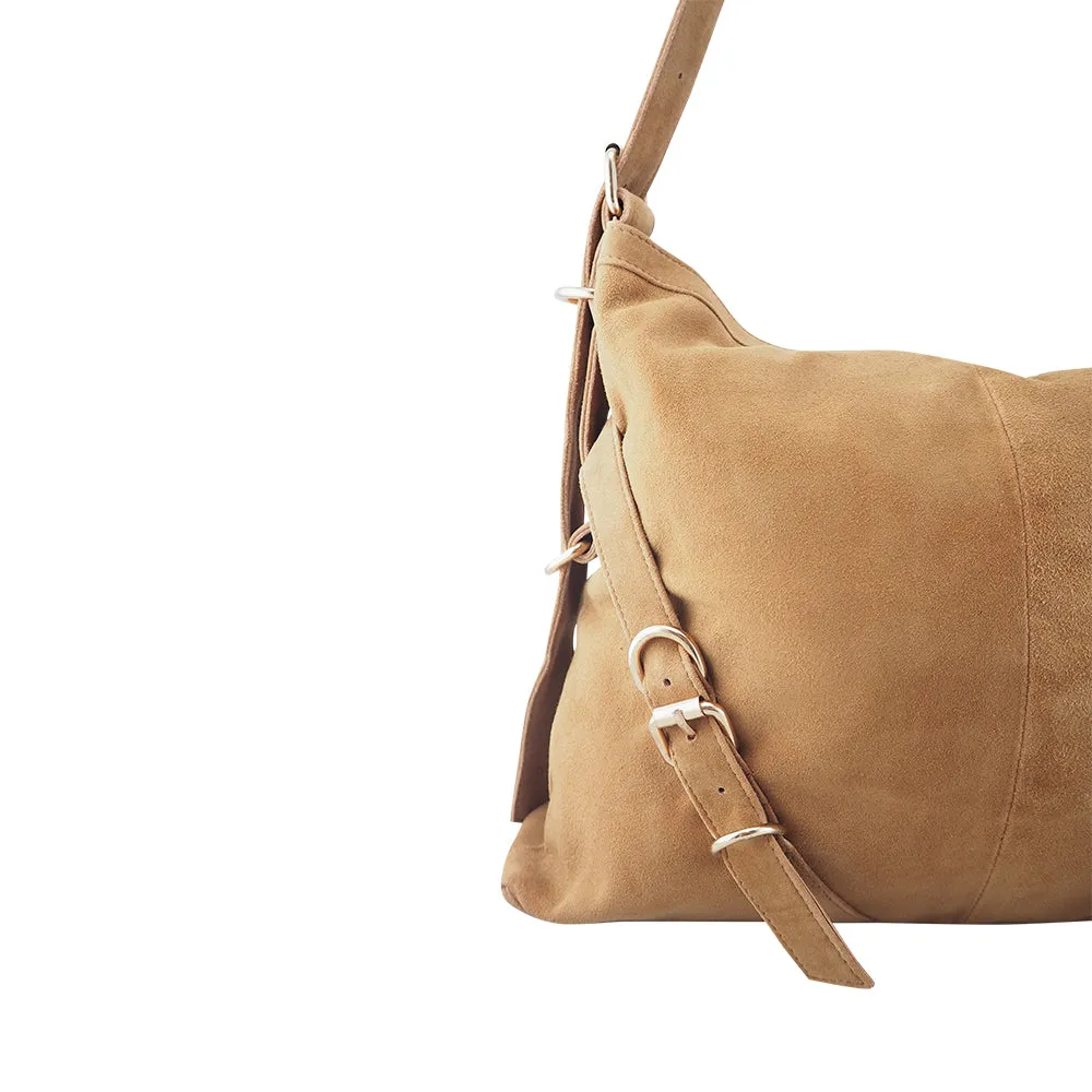 Kate Suede Shoulder Bag | Tan