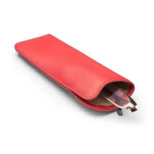 Large Leather Glasses Case - Soft Pink