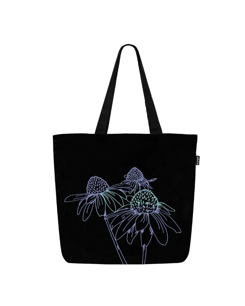 Large Zipper Tote Bag - Night Garden