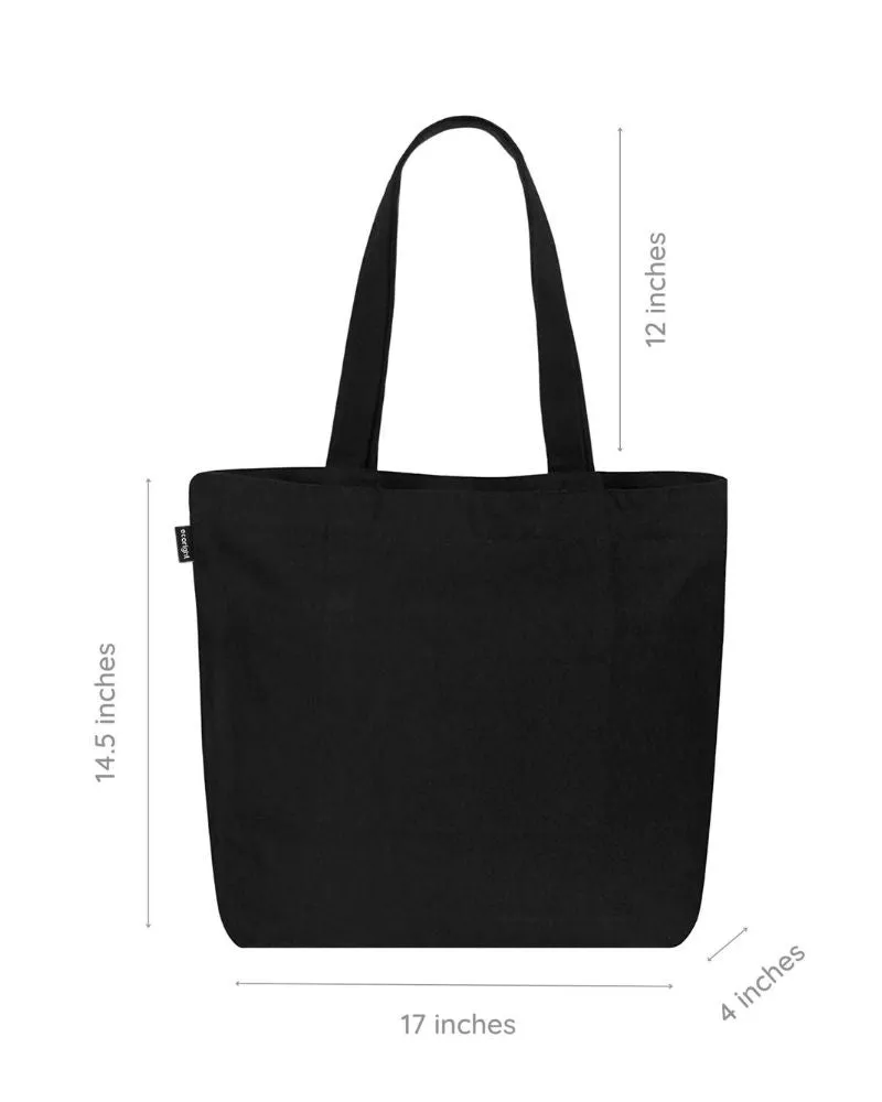 Large Zipper Tote Bag - Night Garden