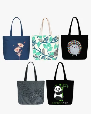 Large Zipper Tote Bags (Pack of 5)