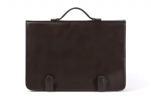 Leather Briefcase - Soft Leather Conference Case - Walnut Brown