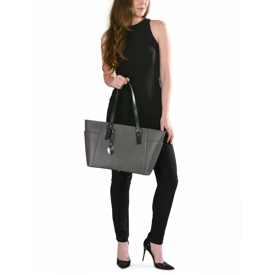 Leather Grey Handbag