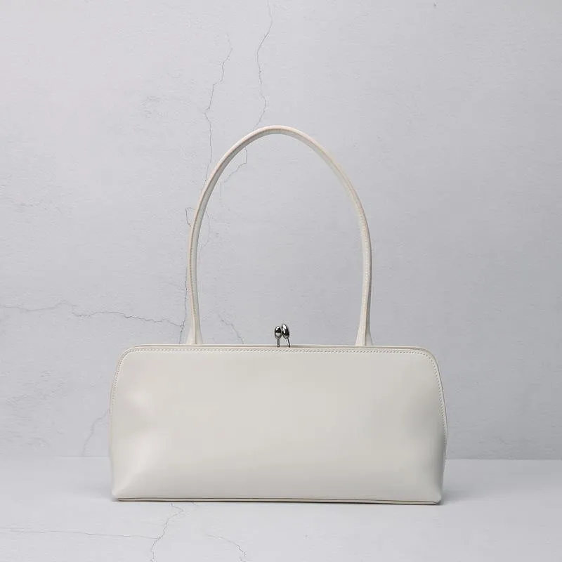 Leather Rectangular Shaped Handbag