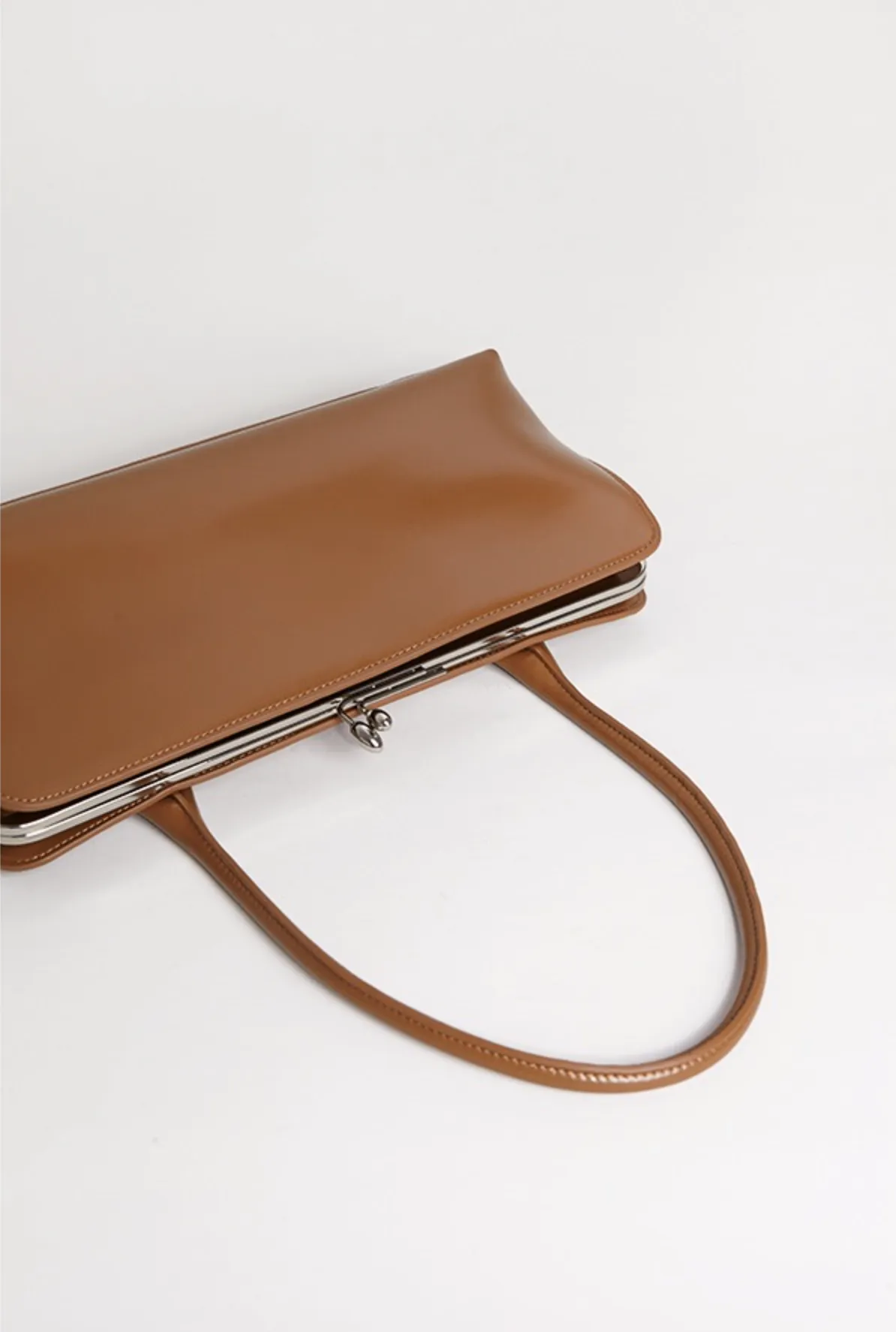 Leather Rectangular Shaped Handbag