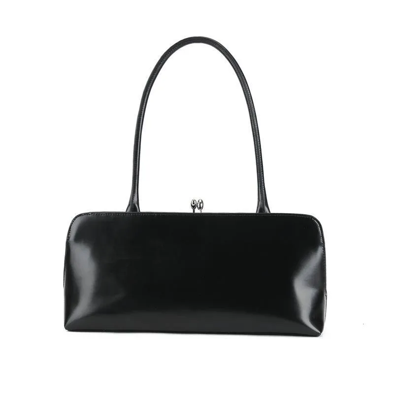 Leather Rectangular Shaped Handbag