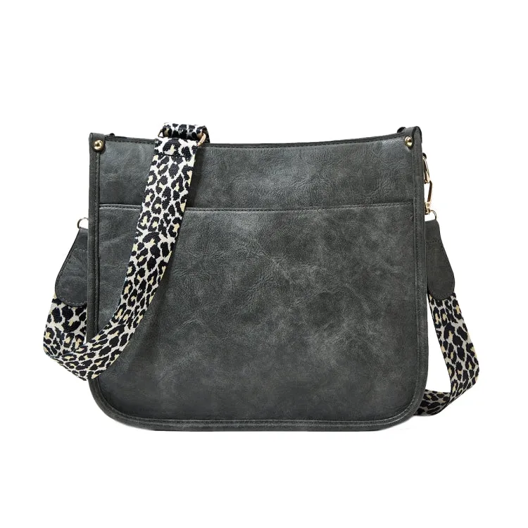 Leopard Print Waterproof PU Leather Adjustable Crossbody Tote Bag