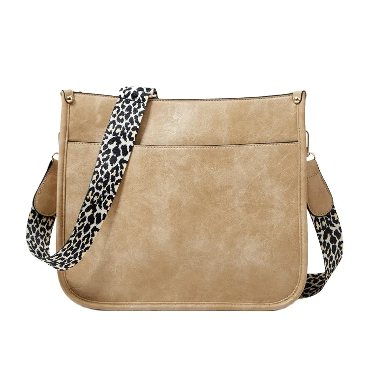 Leopard Print Waterproof PU Leather Adjustable Crossbody Tote Bag