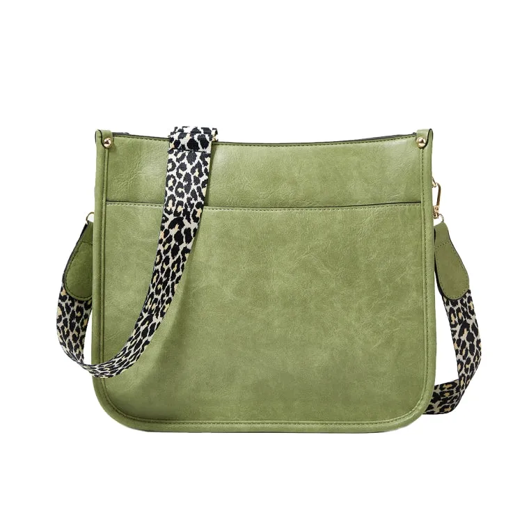 Leopard Print Waterproof PU Leather Adjustable Crossbody Tote Bag