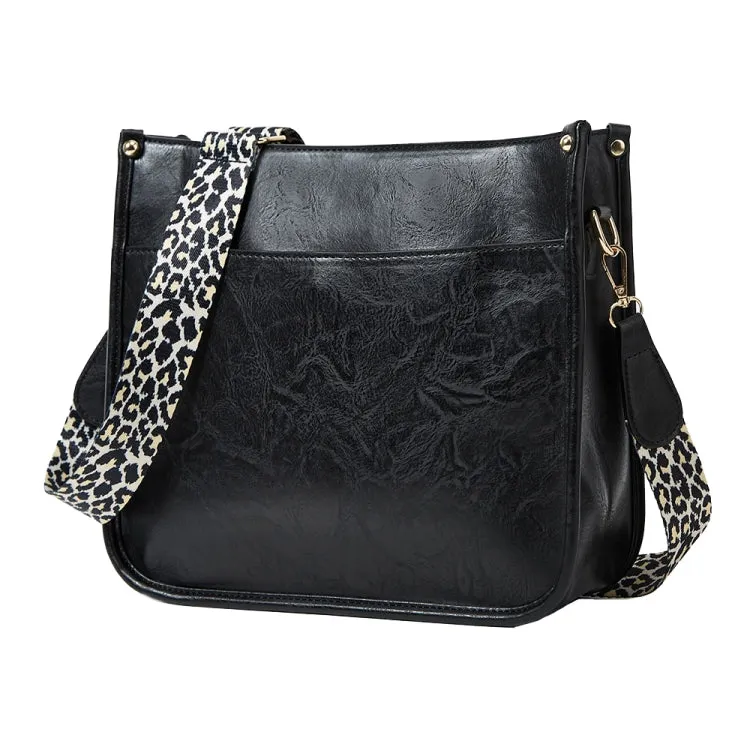 Leopard Print Waterproof PU Leather Adjustable Crossbody Tote Bag