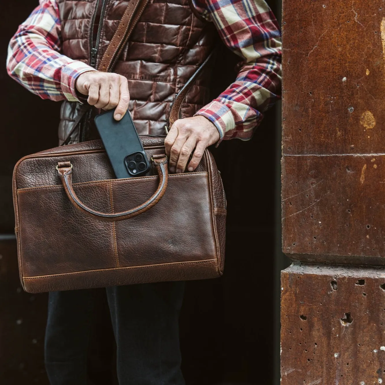 Limited Edition Roosevelt Laptop Briefcase | Buffalo Grain