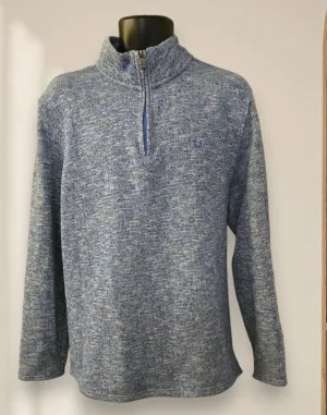 Lincoln Men's Blue/Grey 1/4 Zip Front Sweatshirt UK XL