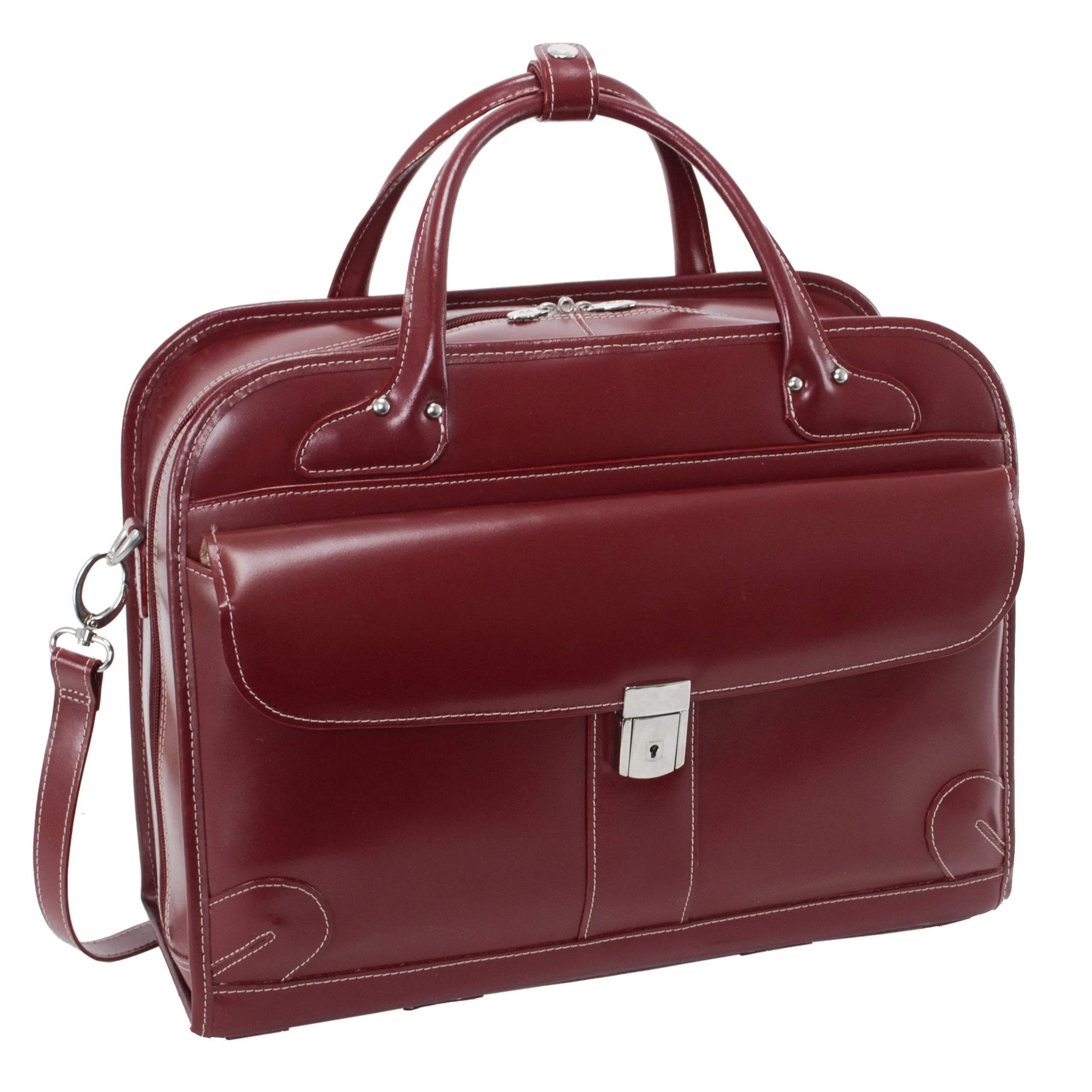 McKlein USA Lakewood Leather Fly Through Ladies Briefcase Assorted Colors