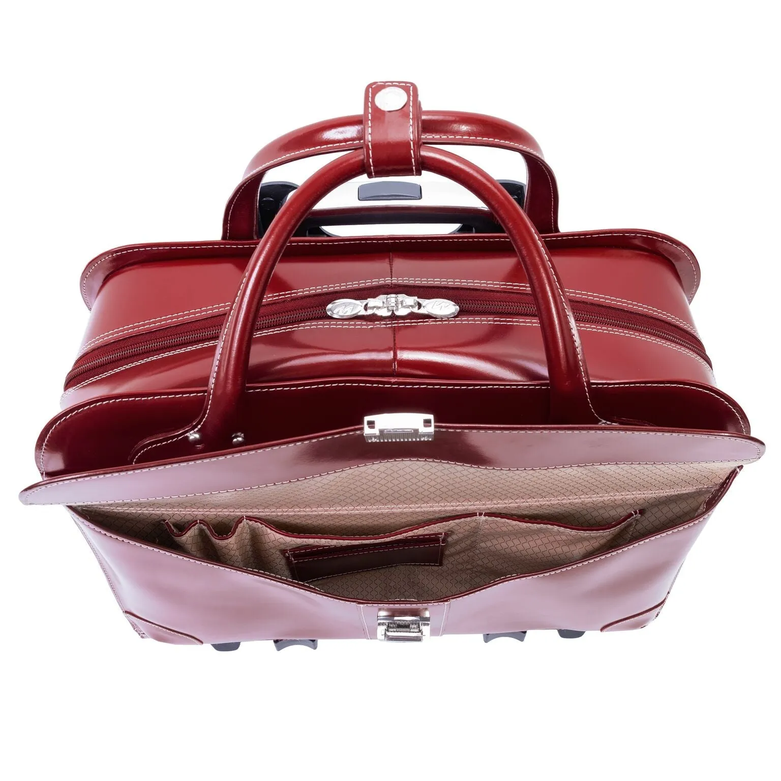 McKlein USA Lakewood Leather Fly Through Ladies Briefcase Assorted Colors