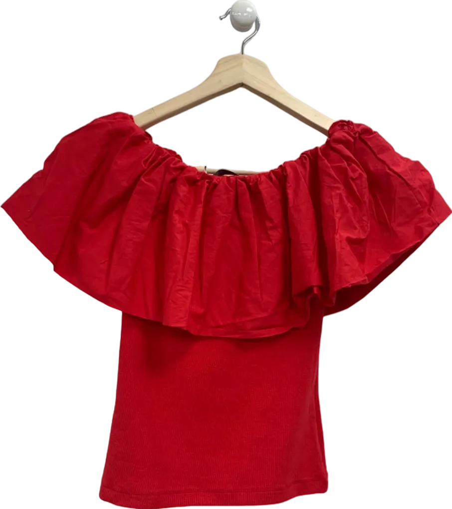 Mint Velvet Red Off-Shoulder Top UK XS