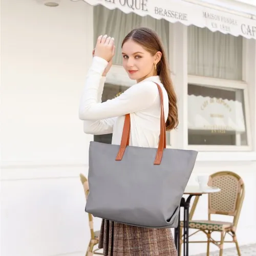 Miss Lulu Casual Waterproof Shopping Tote Bag (Grey) - Durable, Versatile & Stylish