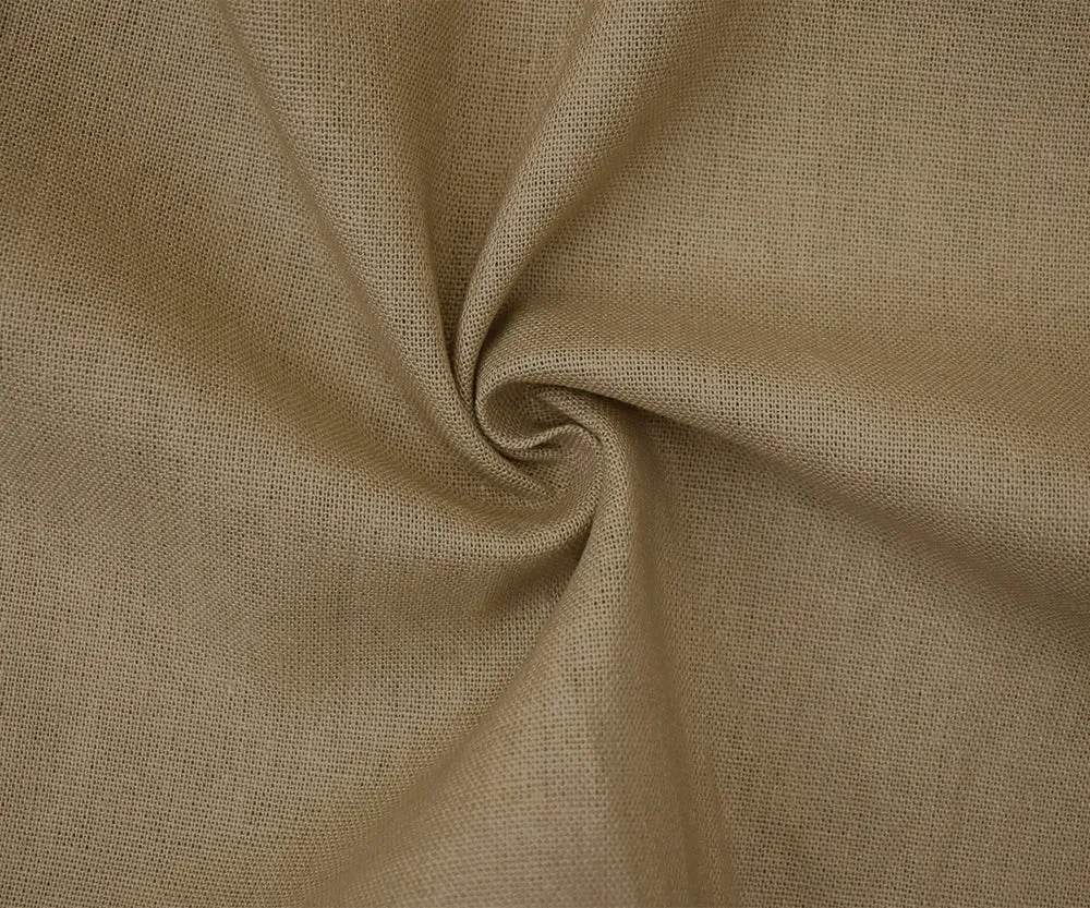 Natural Brown Solid Linen Woven Shirting Fabric