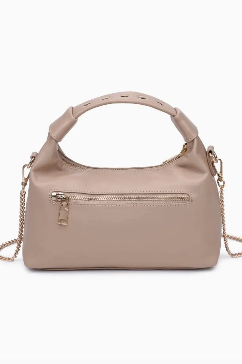 Natural Studded Crossbody Handbag