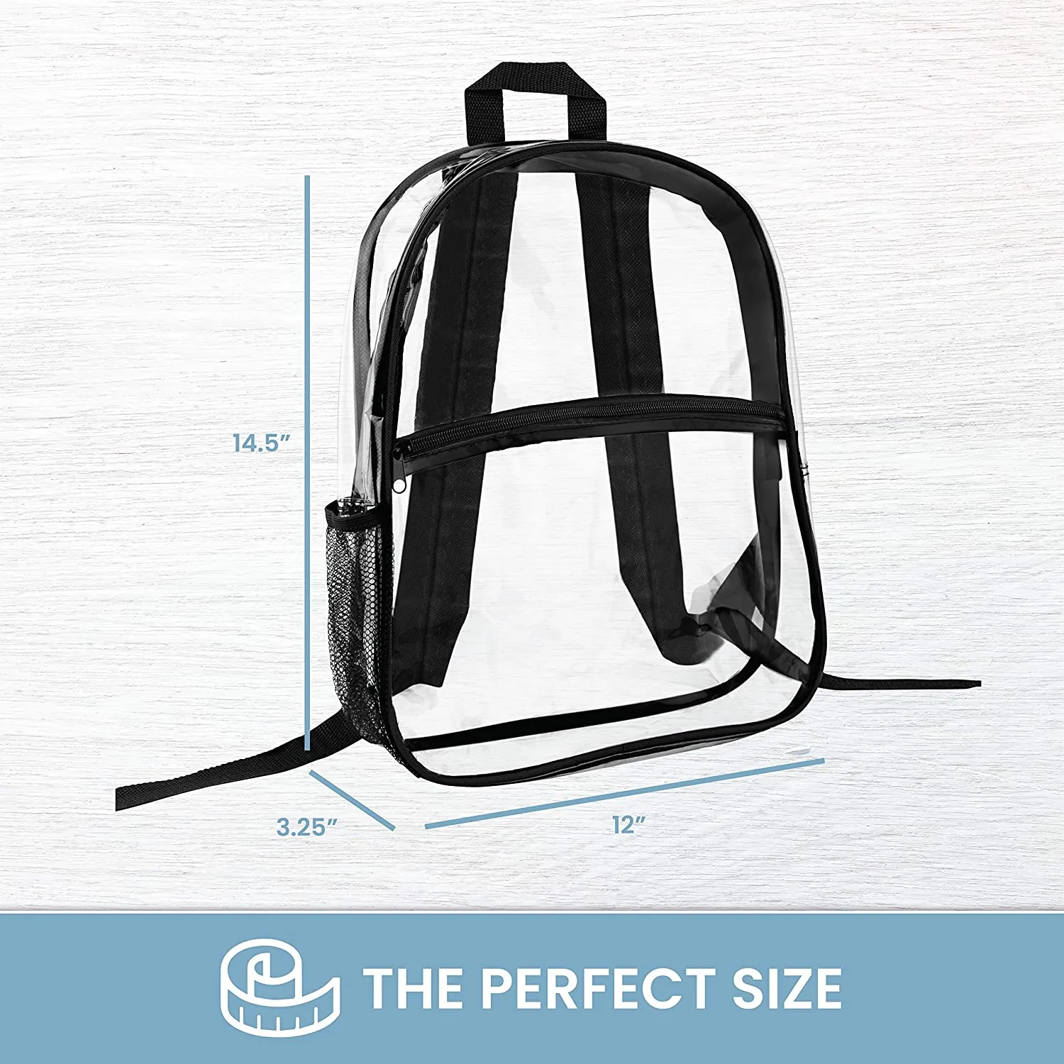 [Pack Of 2] Clear Backpack Security Approved - Reinforced Straps & Front Accessory Pocket 14" x 3.25" x 12"