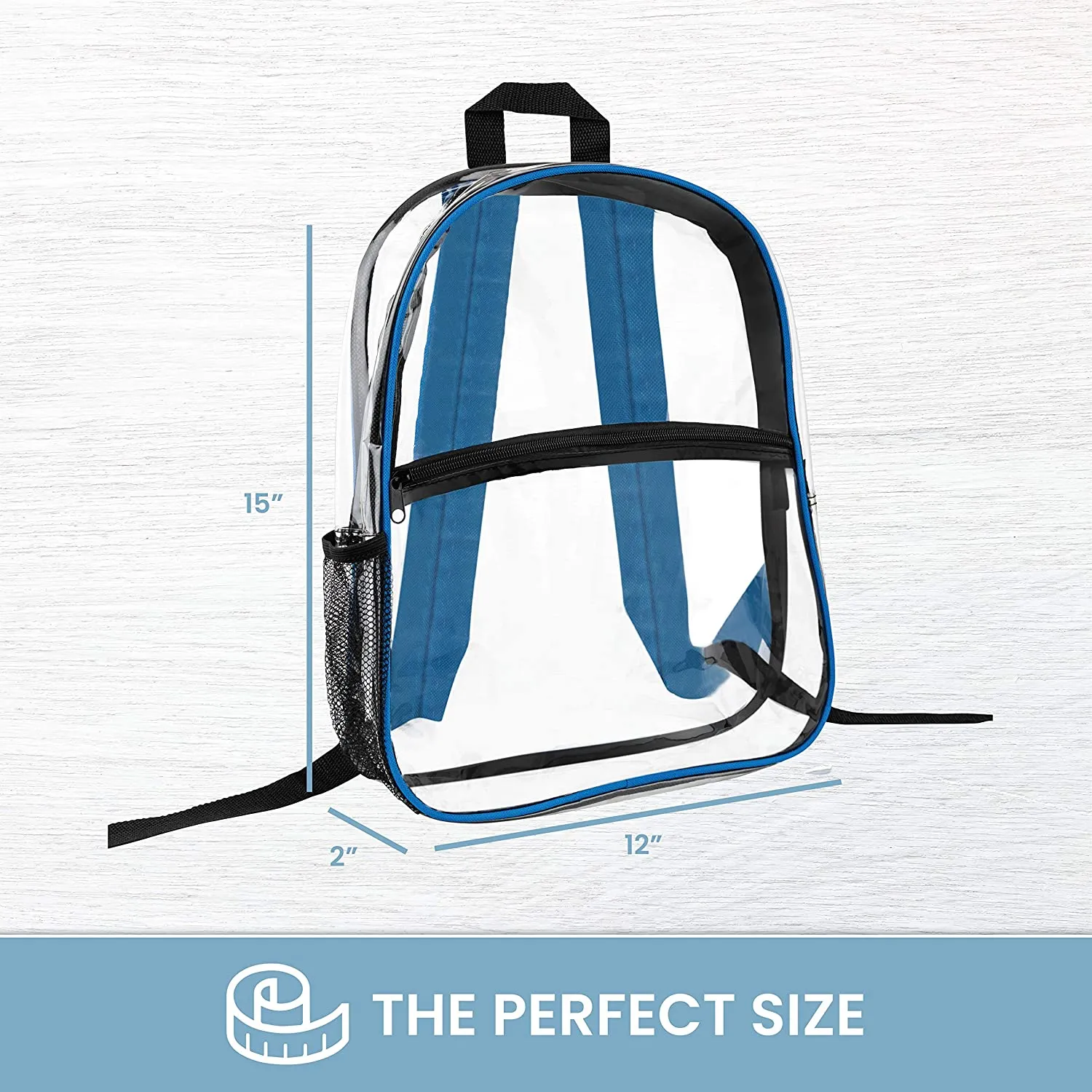 [Pack Of 2] Clear Backpack Security Approved - Reinforced Straps & Front Accessory Pocket 14" x 3.25" x 12"