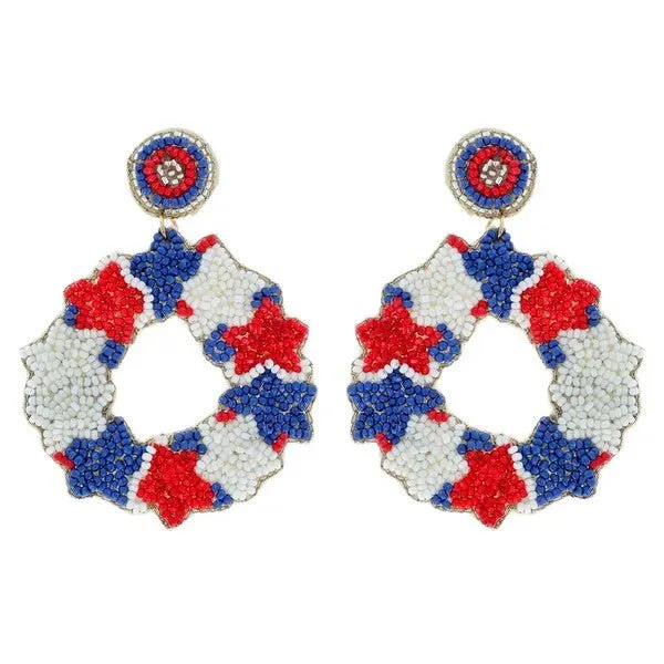 Patriotic Wreath Earrings