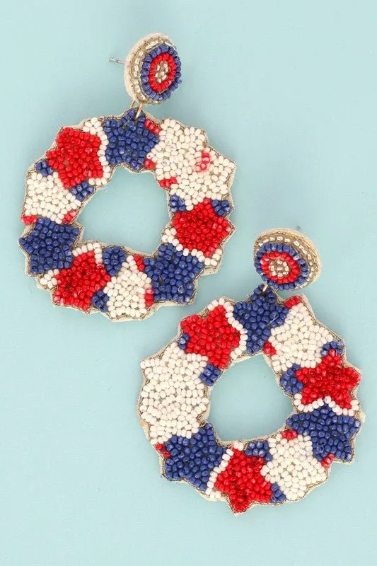 Patriotic Wreath Earrings