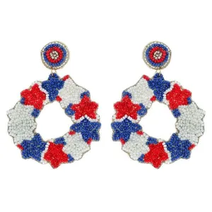 Patriotic Wreath Earrings