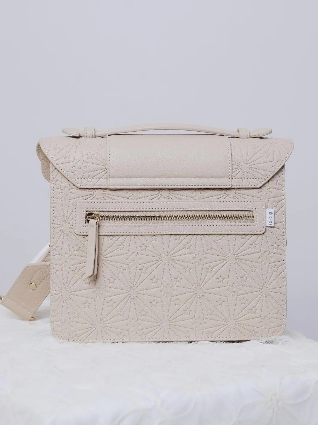 Payton Medium Canvas Strap Crossbody Bag-Cream