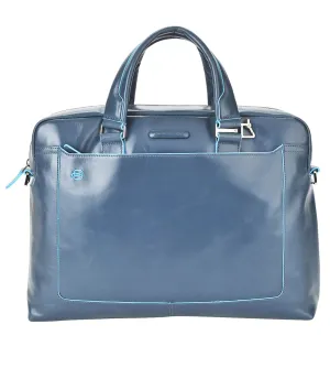 Piquadro Blue Square Unisex R.A.F. Blue Laptop Briefcase