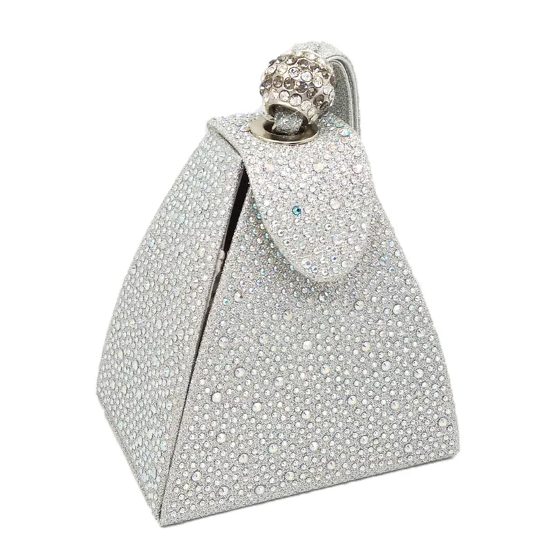 Polyester Pyramid Style Vintage Diamond Bridal Wedding Purse And Multi Function Bag