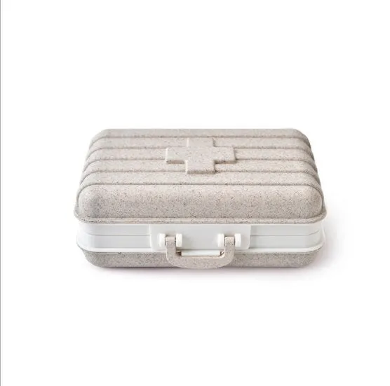 Portable Luggage Design Eco Pill Box with 6 Compartments for Daily Medication Management