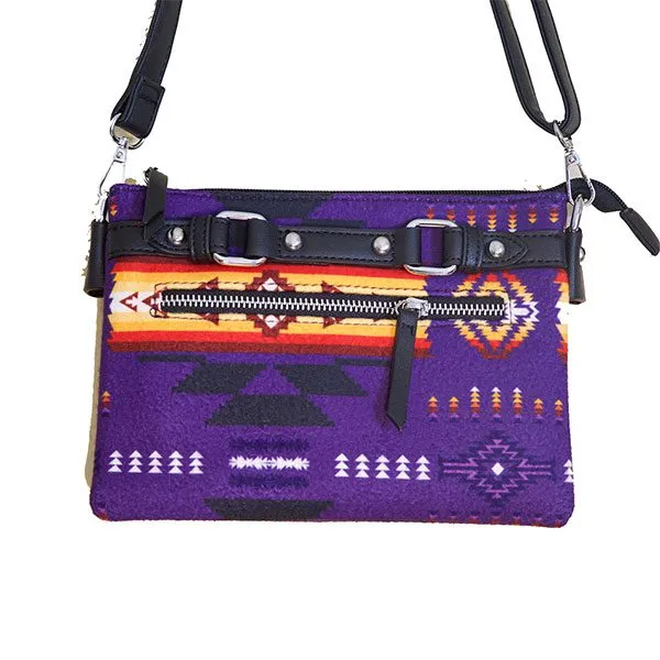 Printed Fleece Crossbody Purse - Southwest Design