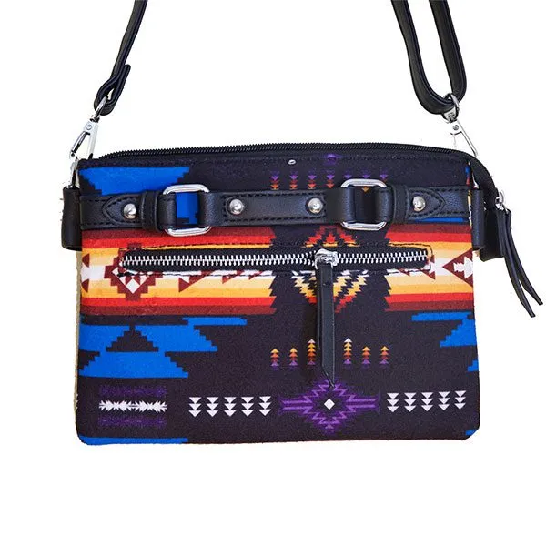 Printed Fleece Crossbody Purse - Southwest Design