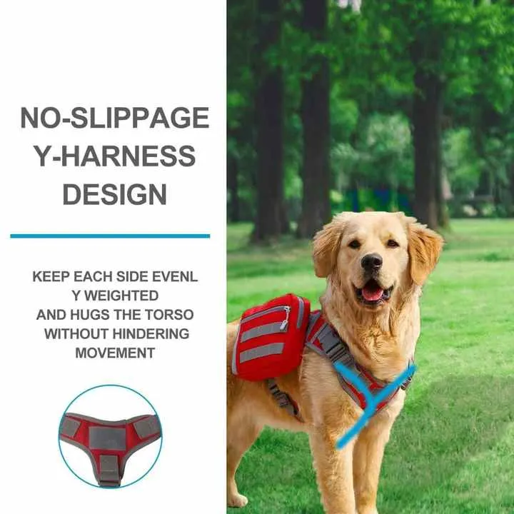 Red Dog Tactical Backpack Harness - Adjustable Outdoor Camouflage Saddle Bag for Dogs