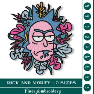 Rick and Morty Embroidery Design – 2 Sizes