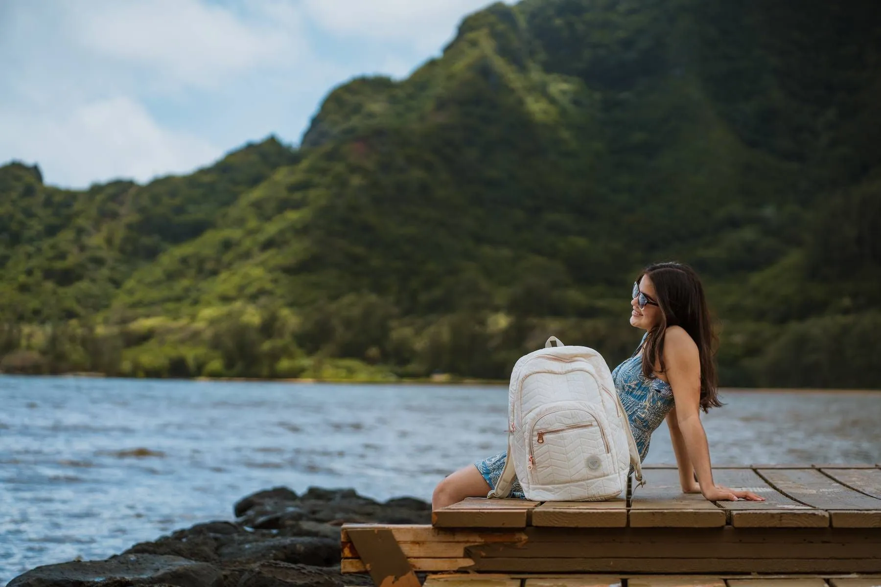 Roxy "Big Big Love" Backpack - Cream & Rose Gold