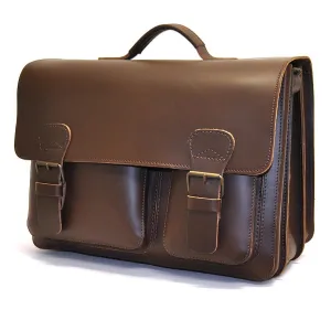 Ruitertassen Classic 2142 Leather Messenger Bag, Dark Brown