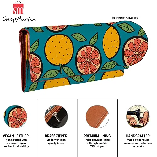 ShopMantra Wallet for Women's | Women's Wallet | Clutch | Ladies Purse | Made with Vegan Leather | Holds Upto 6 Cards | 2 Notes and 1 Coin Compartment | Magnetic Closure | Multicolor