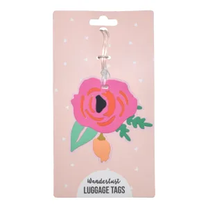 Silicone Luggage Tag Fuchsia Flower