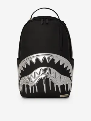 Sprayground Kids Metallic Drip Shark Backpack in Black (46cm)