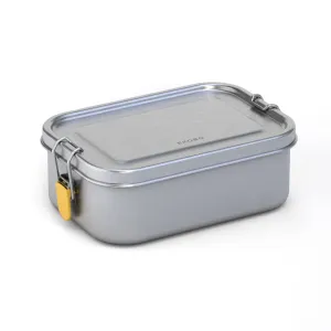 Stainless Steel Lunch Box with heat safe insert - Lemon