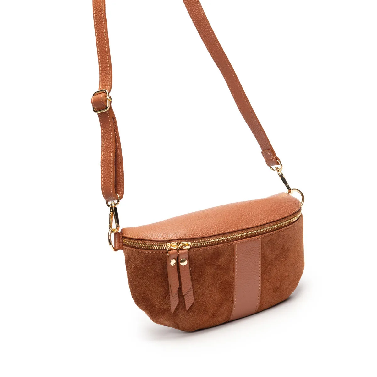 Suede Sling Bag Tan